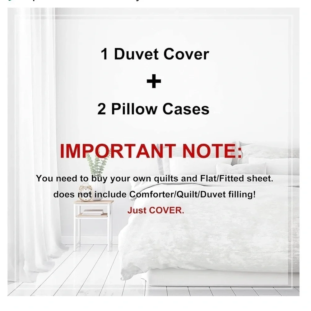Erosebridal Happy Camper Decor Duvet Cover 3-Piece Bedding Set Full Size NEW